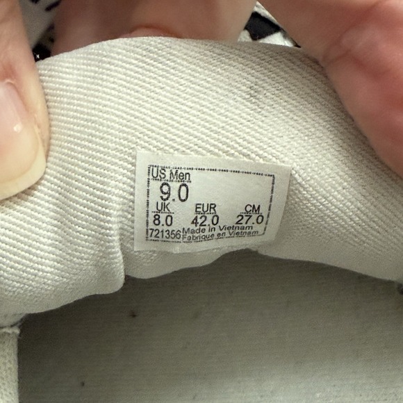 Vans Sneakers Mens 9 Black White All Over Print Lace Up Canvas Slip Resistant - Picture 9 of 9